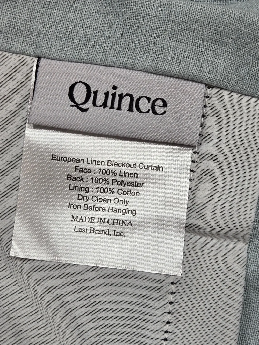 NWT QUINCE Set Of 2 48x84 European Linen True Blackout Curtains Light Blue 9022